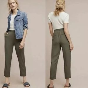 Anthropologie M Olive Pull-On Trousers